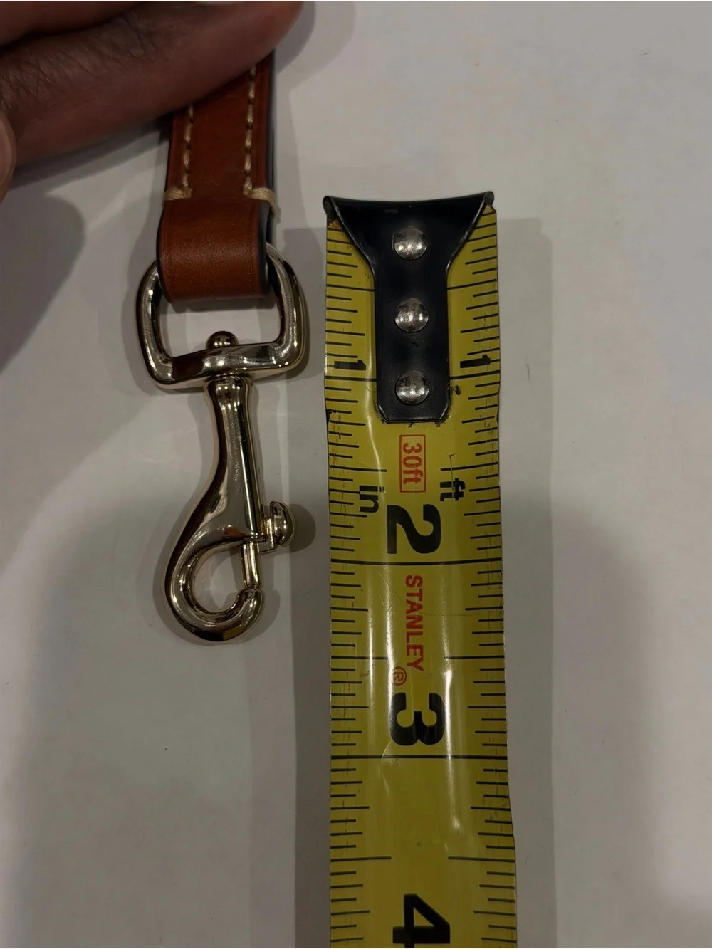 Adjustable Brown Leather Messenger Bag Strap with Light Gold Hardware